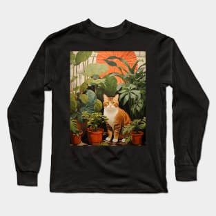 Purrfect Harmony: Cats and Plants Long Sleeve T-Shirt